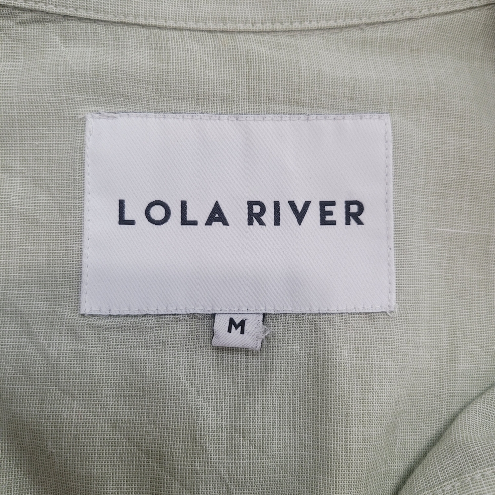 Lola River Anthropoloige Top Womens Medium Light Green Taylor Button Up Preppy - Picture 9 of 10